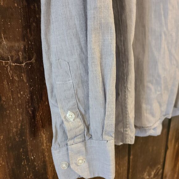 Moschino Button Up Shirt Mens 17.5 (44cm) black Embroidered Heart Long Sleeve - Picture 7 of 8